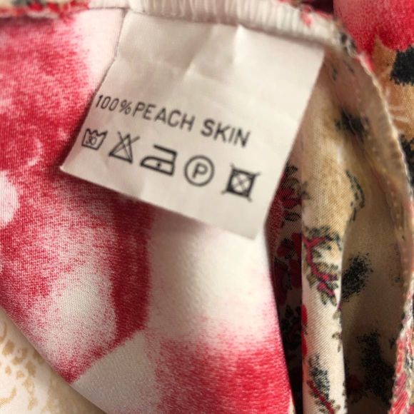 Vintage peachskin paisley print button down Sz XL - Picture 6 of 7